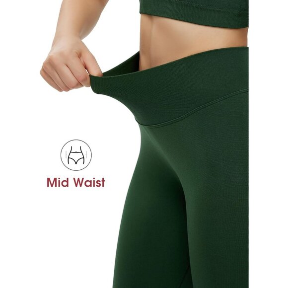 Green Scrunch Butt Lifting Seamless Leggings - No Front Seam - Picture 3 of 6